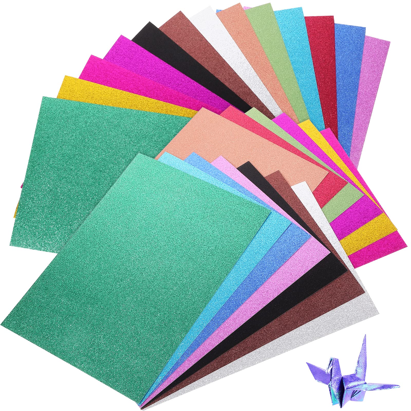 EXCEART 26sheets Glitter Cardstock Glitter Card for Crafts Vibrant Sparkle for Card Making Scrapbooking Origami and DIY Projects