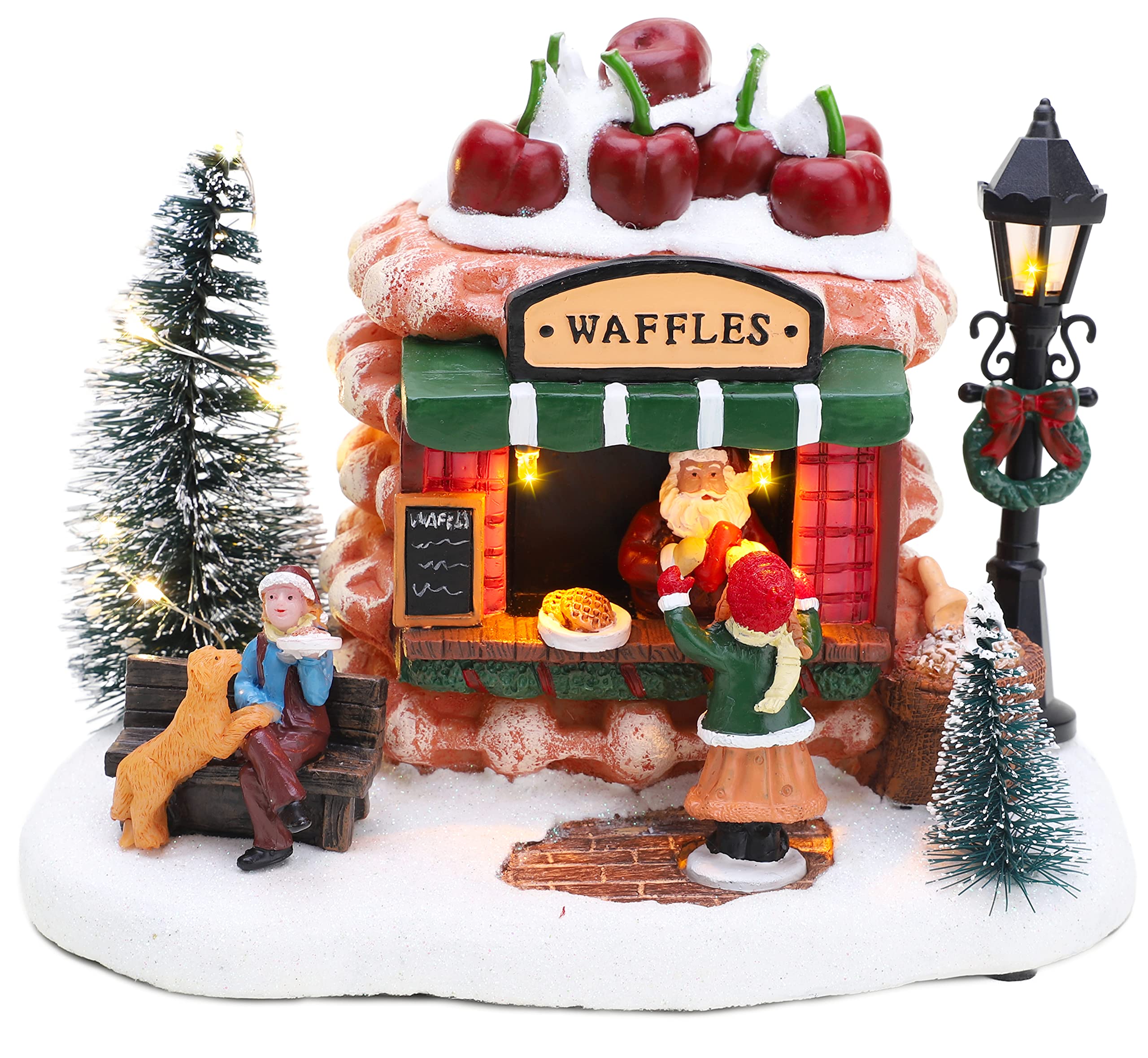 Christmas Concepts® 200mm (8") LED Light Up Christmas Village Scene - (Waffle Shop)