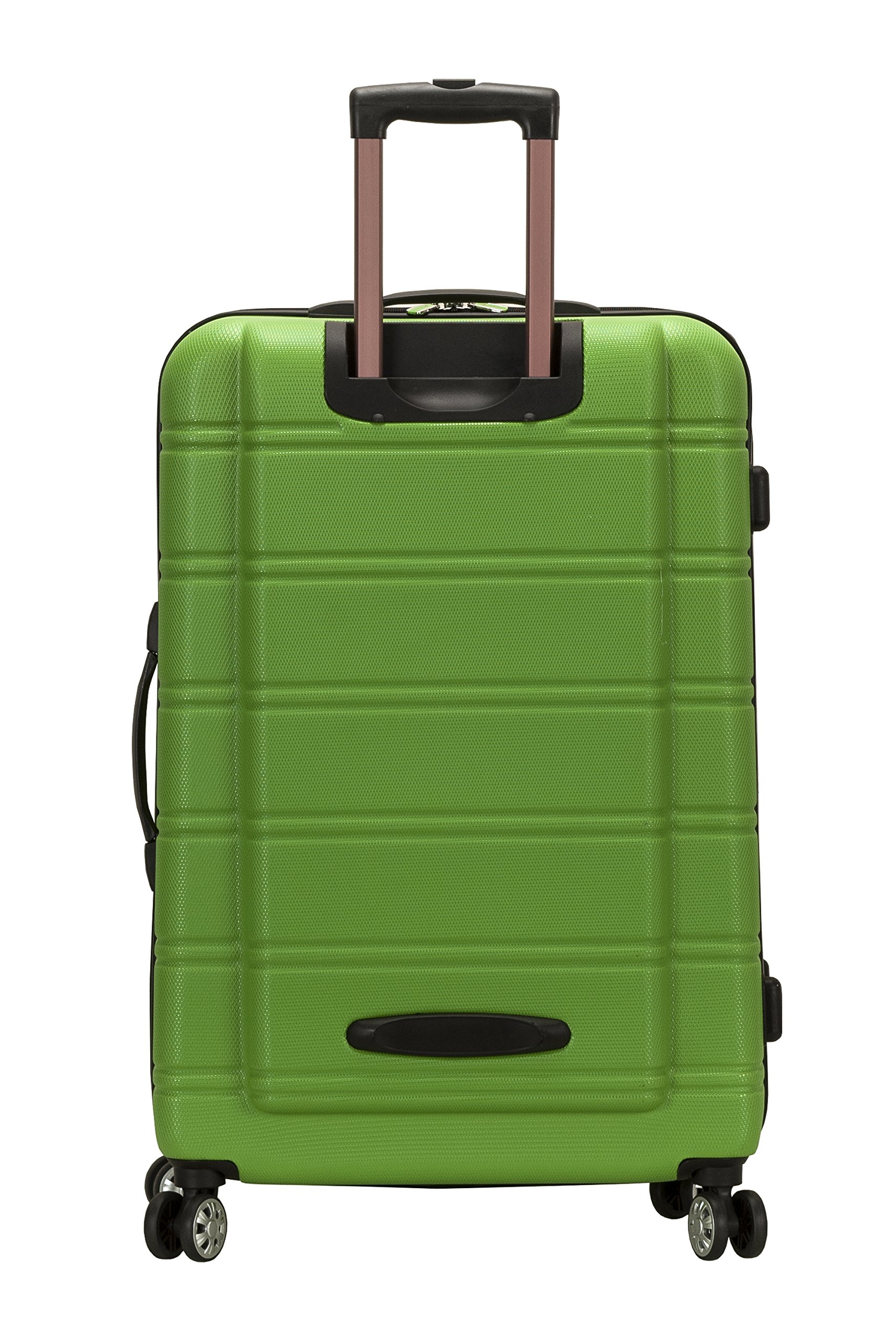 Rockland Melbourne Hardside Expandable Luggage with Spinner Wheels, Green, Checked Large 28