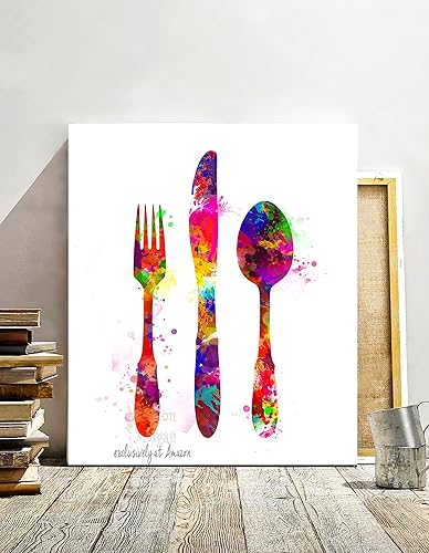 Amazon Com Kitchen Print Home Decor Utensils Contemporary Art