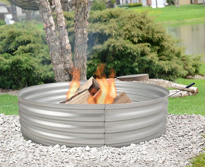 Amazon Com Pleasant Hearth Ofw815fr Infinity Galvanized Fire Ring Garden Outdoor