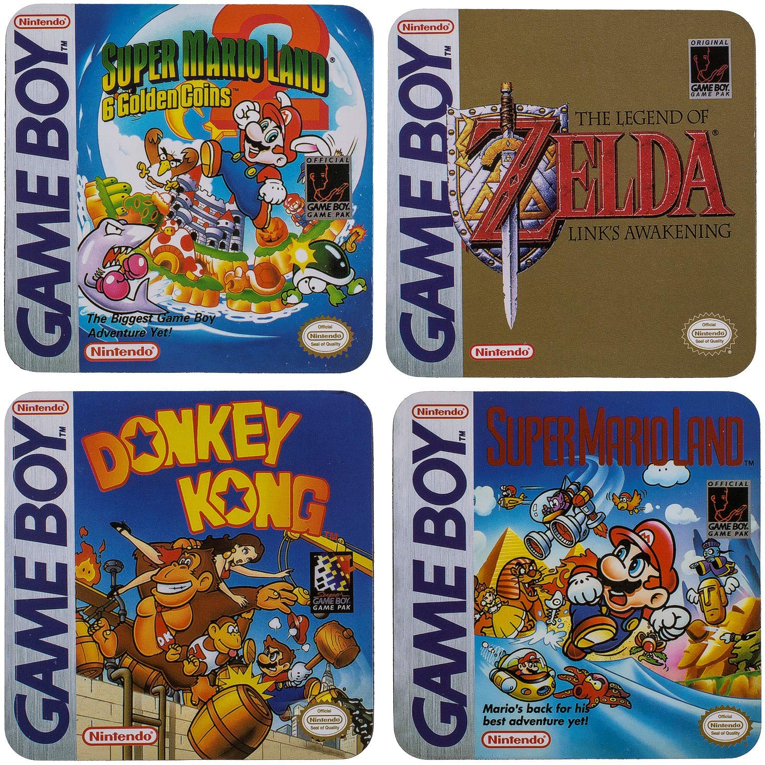 Out of the Blue KG Gameboy Classic Coaster Collection Nintendo Coasters 4-Piece Coaster Set Player Gift Retro 100 x 100 x 4 mm