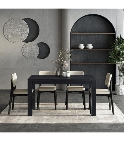 アクメACME Furniture TABLE / BLACK Amazon.com - Acme Real Rectangular Dining Table in Black