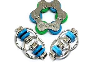 CSYNCDIRECT Fidget Roller Chain Finger Exerciser - Stress Relief Perfect for ADHD, ADD, Anxiety in Office, Studying or Work Stocking Stuffers Gifts (3 Piece) (Blue)