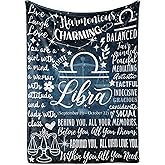 Huglanket Zodiac Constellation Gifts for Women, Zodiac Sign Birthday Gift with Message Flannel Blanket Throws (50
