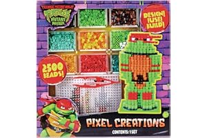 TARA TOYS TMNT Pixel Creations Bead Kit Teenage Mutant Ninja Turtles Craft Set with 2500 Beads, Pegboards & Templates Ideal for Birthday Gifts & Screen-Free Play DIY Art Activity for Kids Ages 6+