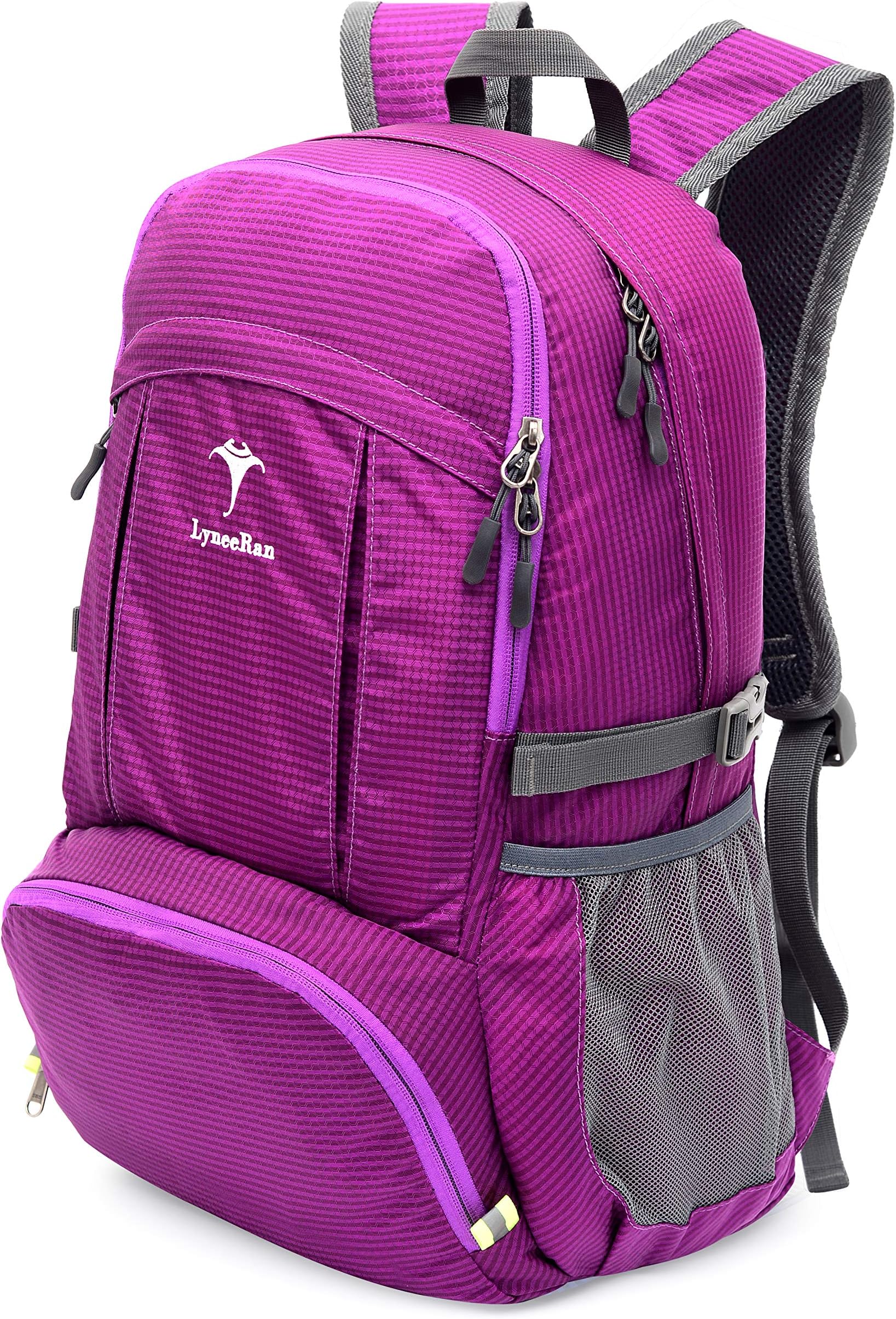 LyneeRan Lightweight Packable Durable Travel Hiking Backpack Daypack,37L Multicompartment Foldable Backpack,Ultralight Outdoor Sport Backpack for Men and Women