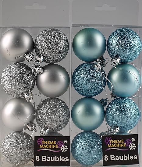 Albero Di Natale Argento E Blu.P D Set Di 16 Palline Di Ghiaccio Blu E Argento Albero Di Natale Decorazioni Amazon It Casa E Cucina