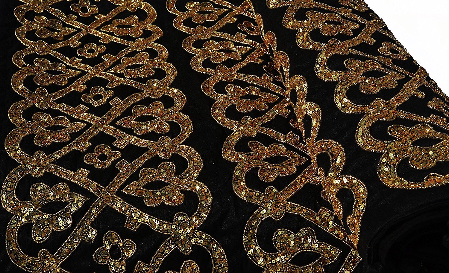 Gold Quilt, Custom Quilt, Bespoke Bedding with Sequins Embroidery