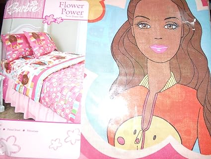 Amazon Com Barbie Flower Power Twin Sheet Set African American