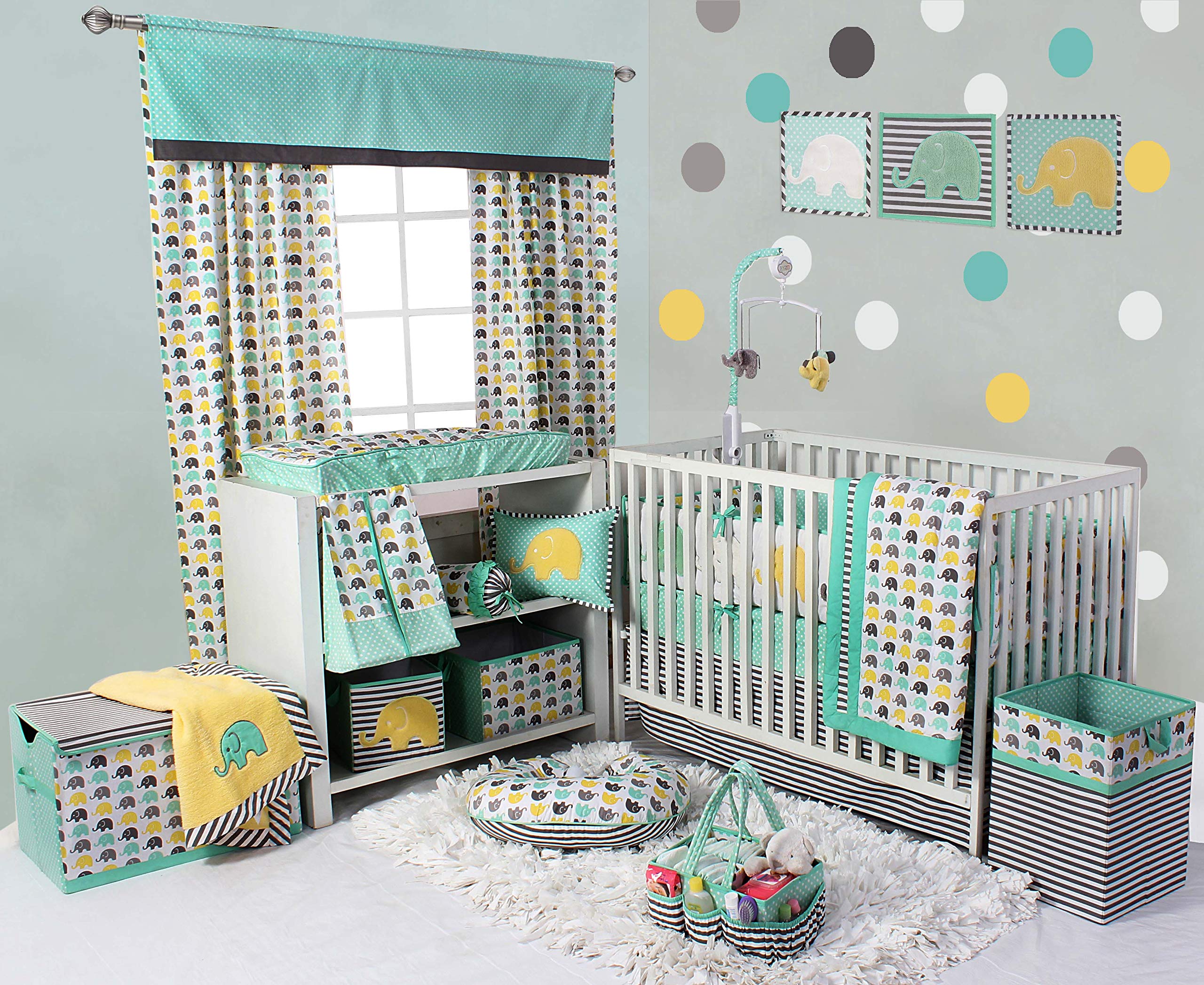 Baby Bed Skirts Dot/Cross Mint/Navy Noah Tribal Mint/Navy ...