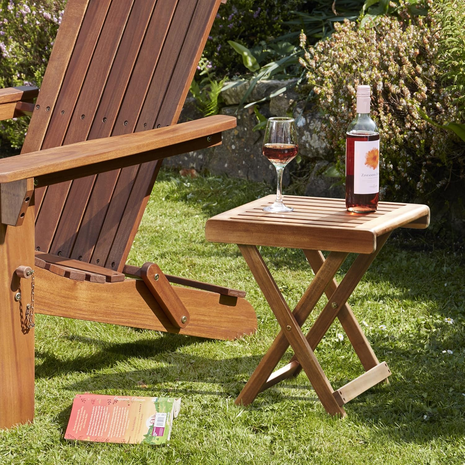 Chairs Thompson & Acacia Hardwood Folding Side Table PreTreated