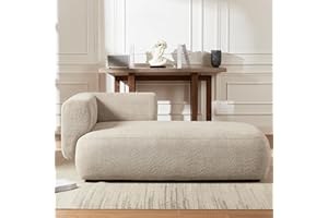 KHSDJSRUY Upholstered Chaise Lounge Indoor for Living Room Bedroom Office Chaise Lounge Sofa：Boucle Fabric Modern Leisure Sofa Recliner Chair Sleeper Indoor (Boucle Camel)