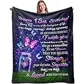 Ryubein 15 Year Old Girl Gifts, 15 Quinceanera Gifts, Gifts for 15 Year Old Girl, 15th Birthday Gifts for Teen Girls, 15th Birthday Decorations, Present for 15 Teen Girls Ideas Blanket 50" X 60"