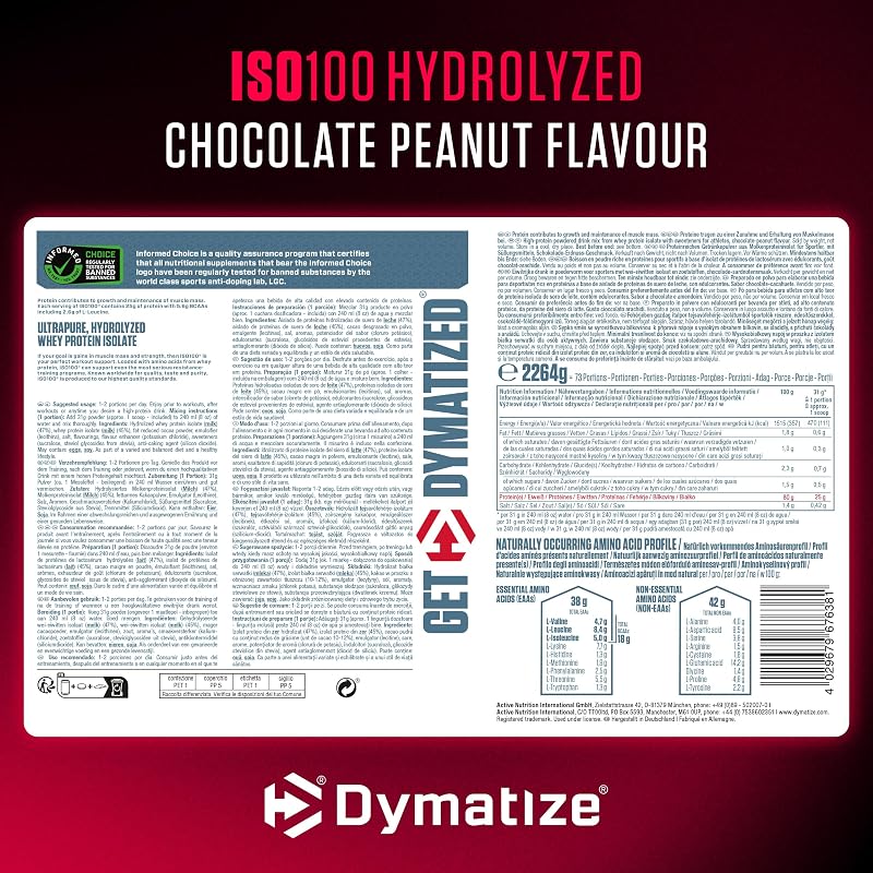 ISO 100 Chocolate Hidrolisado de Amendoim 2264g - Hidrolisado de Proteína de Soro de Soro + Pó de Isolado