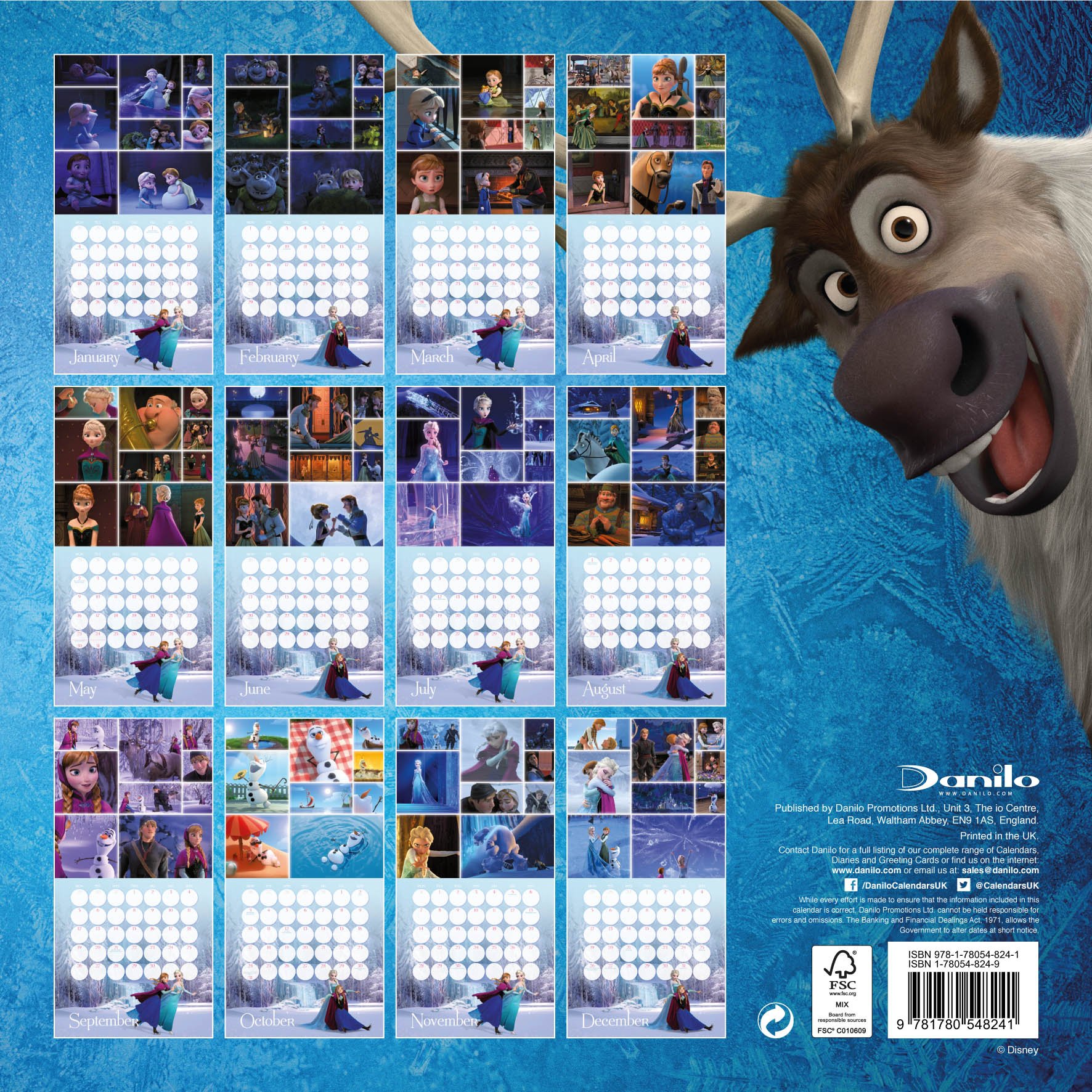 The Official Disney Frozen 16 Square Calendar Danilo Amazon Es Libros