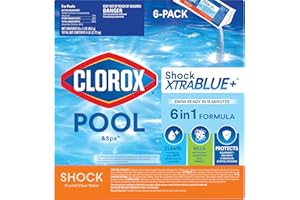 CLOROX POOL & SPA Clorox® Pool&Spa™ Shock XTRABLUE® Plus, Kills Bacteria & Algae in Swimming Pools, Swim-Ready in 15 Minutes, (6-Pack)
