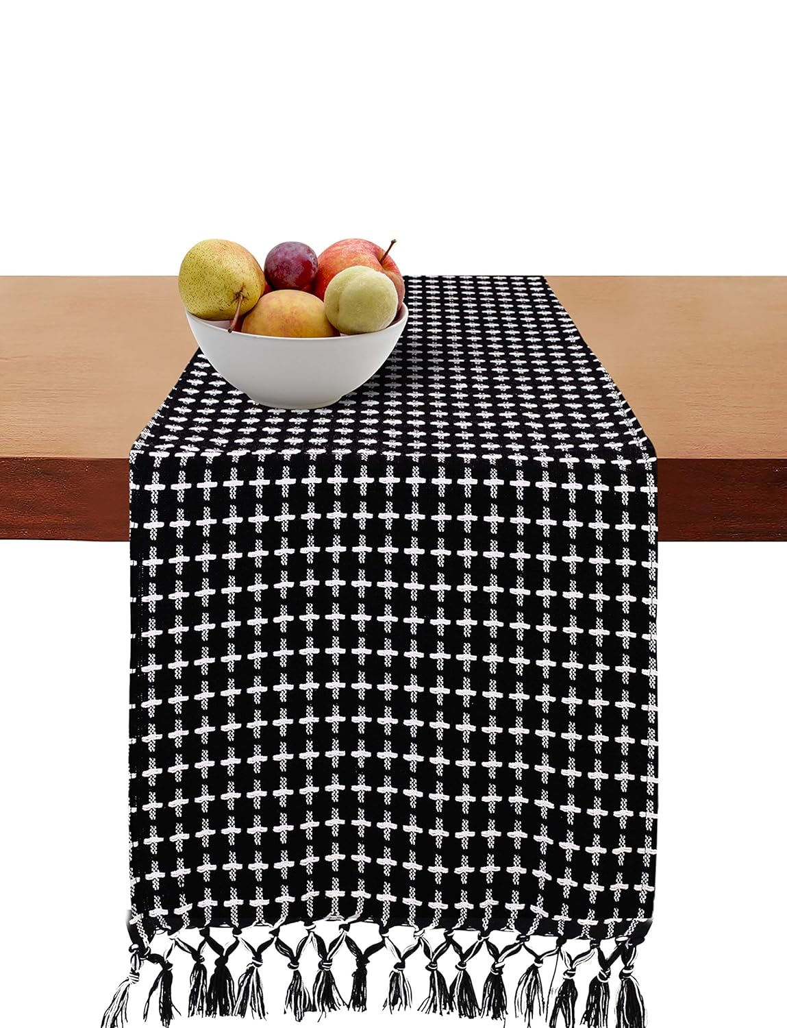 Best black white stripe table runner