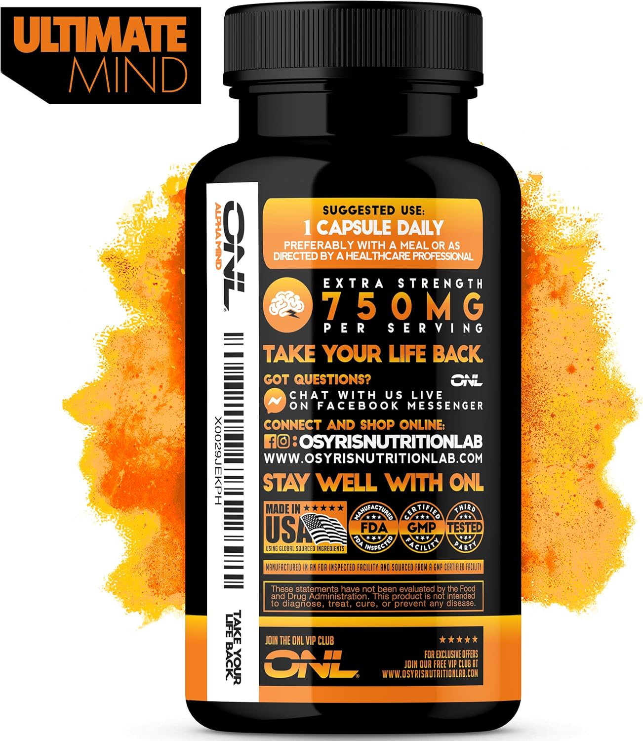 Alpha Mind Premium Nootropic Brain Booster Supplement - Enhance Focus, Boost Concentration, Improve Memory & Reduce Anxiety - Mental Enhancement Pills for Neuro Energy & IQ - 1 Month Supply: Health & Personal Care