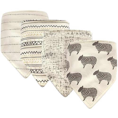 Hudson Baby Unisex Baby Cotton Bandana Bibs, Sheep, One Size