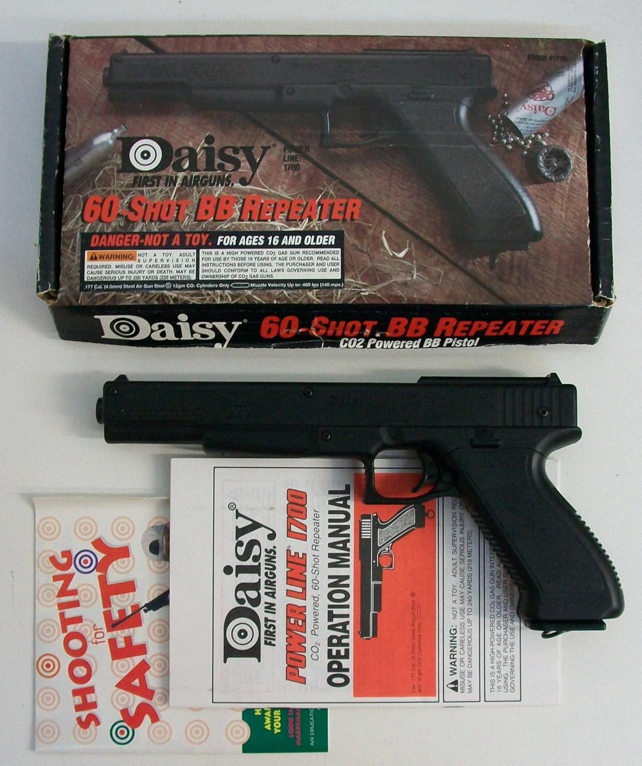 Amazon.com : Daisy Powerline 1700 60-Shot BB Repeater CO2 Pistol : Airsoft  Pistols : Sports & Outdoors