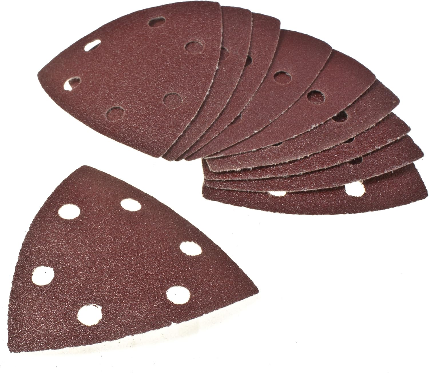 Toolzone 10Pc 90mm Hook and Loop Backed Delta Triangle Sander Sandpaper