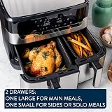 Tefal Easy Fry Dual Drawer Air Fryer EY90JDG0 Stainless Steel 8.3L view 6