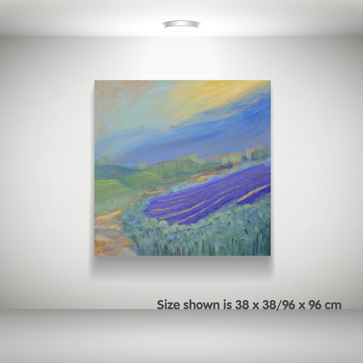 Feel Good Art Original Gallery Wrapped Box Canvas with Solid Front Panel (76 x 76 x 4 cm, X-Large, Lavender Fields) - Image 3