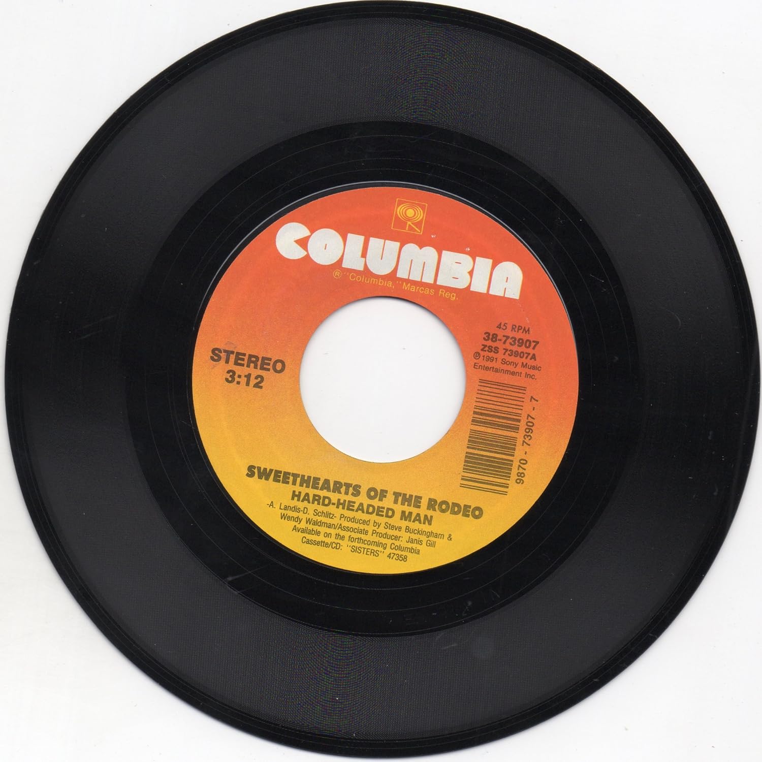 Sweethearts Of The Rodeo Hard Headed Man Sisters 45 Rpm Single Amazon Com Music