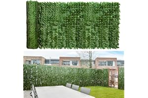 Aboofx Artificial Ivy Privacy Fence, 39 x 157 Inches Dense Ivy Privacy Screen Panels Decoration for Wall, UV-Anti Faux Hedges Fence Outdoor Privacy Panels for Balcony, Patio, Garden