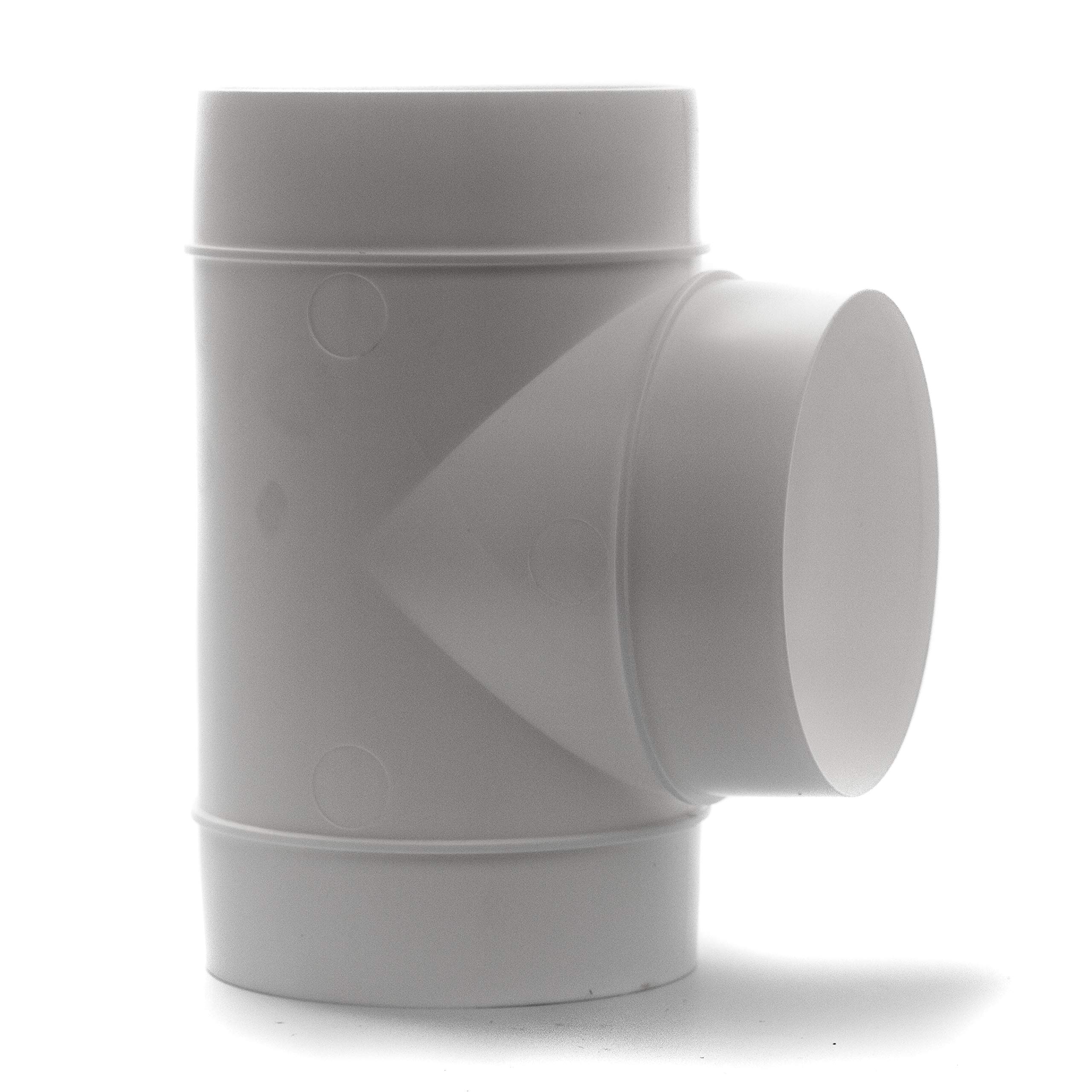Photo 1 of Vent Systems 4'' Inch Duct Connector 3 Way Hose Adapter ABS Plastic/Splitter for Hose T-Shape Round Pipe Connector- Extractor Fan - Duct Hose Dryer Vent T Connector - 4 Inch 3 Way Fitting