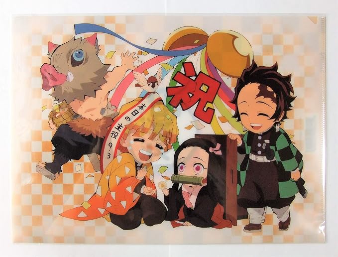 Amazon 鬼滅の刃 Ufotable Cafe 我妻善逸誕生祭 クリアファイル 炭治郎 禰豆子 我妻善逸 嘴平伊之助 単品 アニメ 萌えグッズ 通販