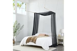 Warm Home Designs Black Bed Canopy Curtains in 55 x 288 Inch Size. Our King Canopy Bed Curtains Work Great as Kids Canopy, Bed Scarf, Bed Curtain or to Enhance Bed Decor. BC Black 288"