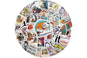 BEATRI Welding Stickers 50Pcs Hard Hat Welding Tool Box Welder Stickers Vinyl Waterproof for Helmet, Water Bottles Welder Decals Stickers for Journaling, Laptop, Phone for Adult