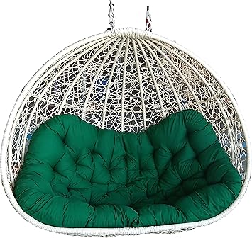 SK Furniture Wicker 2 Seater Swing Hanging Chair for Outdoor/Balcony/Garden/Indoor (Off White, Standard)