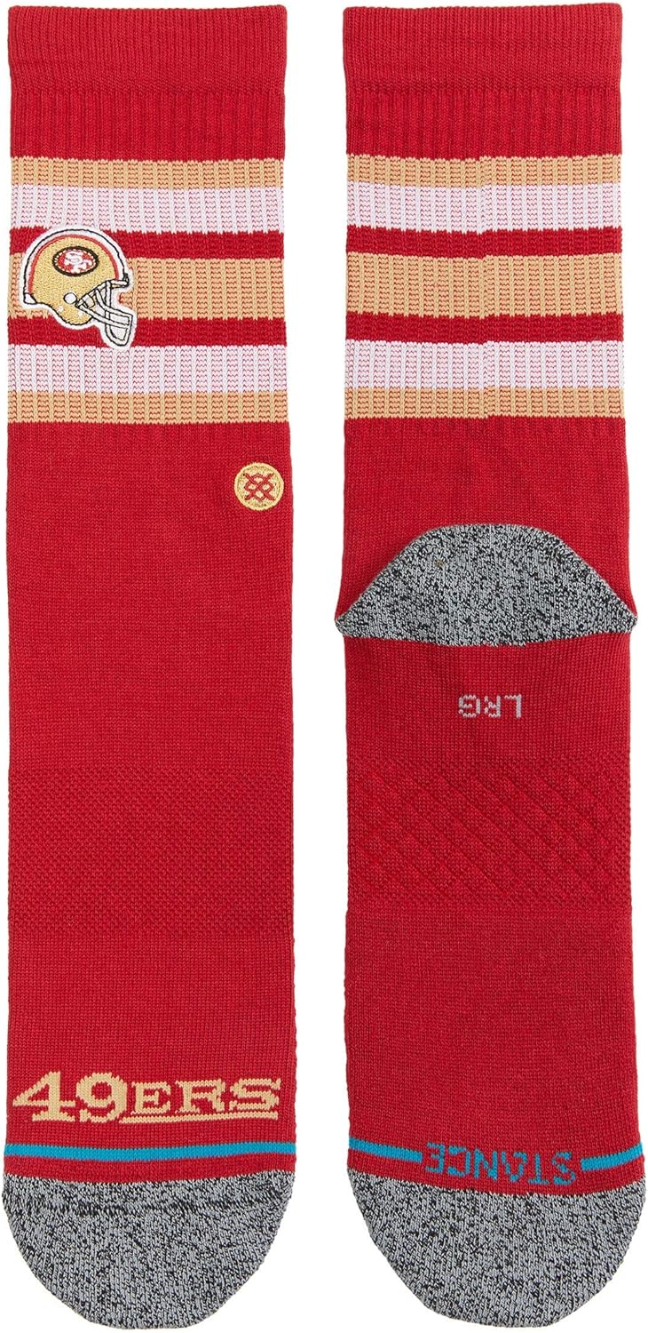 Stance NFL Backfield San Francisco 49ers Crew Red LG (Men