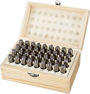 AmazonBasics - Schlagbuchstaben Stanz-Kit für Metall und Leder - 7,87 mm
