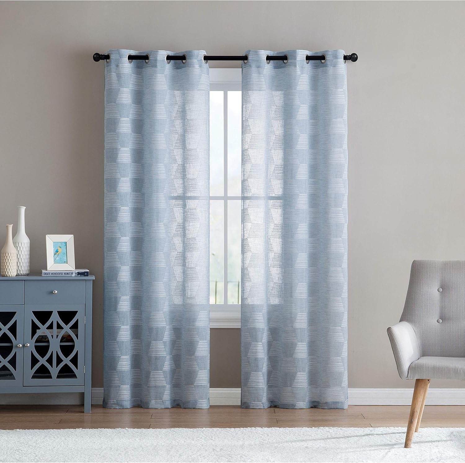 VCNY Home Jolie Window Treatment Curtains 76x95, Blue