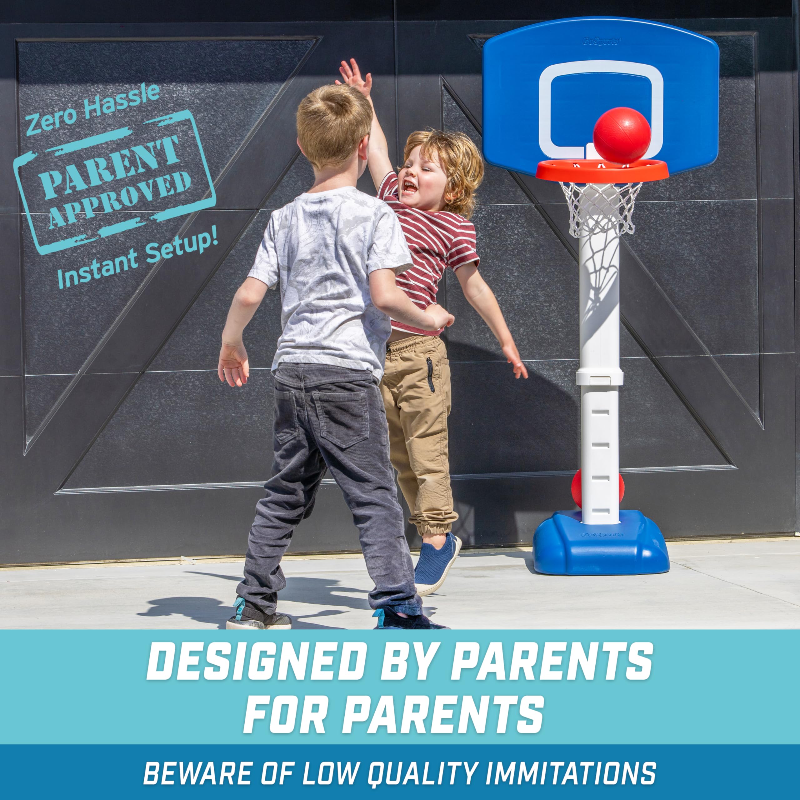 GoSports Tot Shot Toddler Basketball Set - Kids Indoor & Outdoor Toy Hoop with Adjustable Height