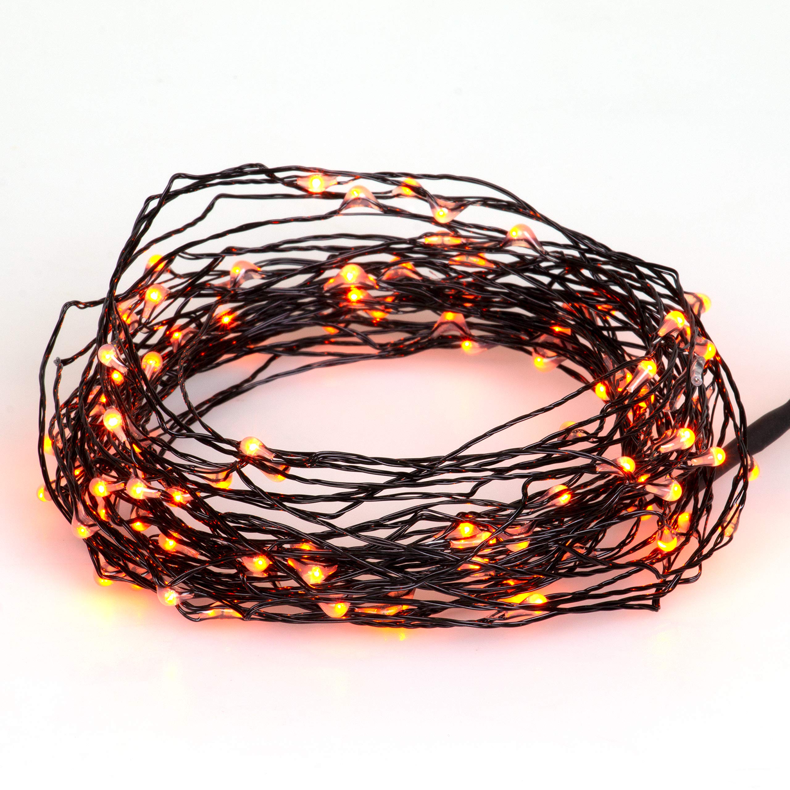100 Pcs String Lights LED Orange Holiday Party Outdoor Indoor