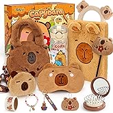 Tekeii Capybara Gifts Box, Cute Capybara Toy for Girls Kids for Back to School, Birthday, of Shoulder Bag, Coin Purch, Water Bottle, Keychain, Plush Notebook, Eye Mask, Bracelet, Pocket Comb