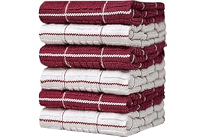 BUMBLE TOWELS Premium Cotton Kitchen Towels (16" x 26") | Absorbent Dish Towels | 435 GSM Cotton Tea Towels | Kitchen Hand Towels | Dish Towels for Kitchen | Red