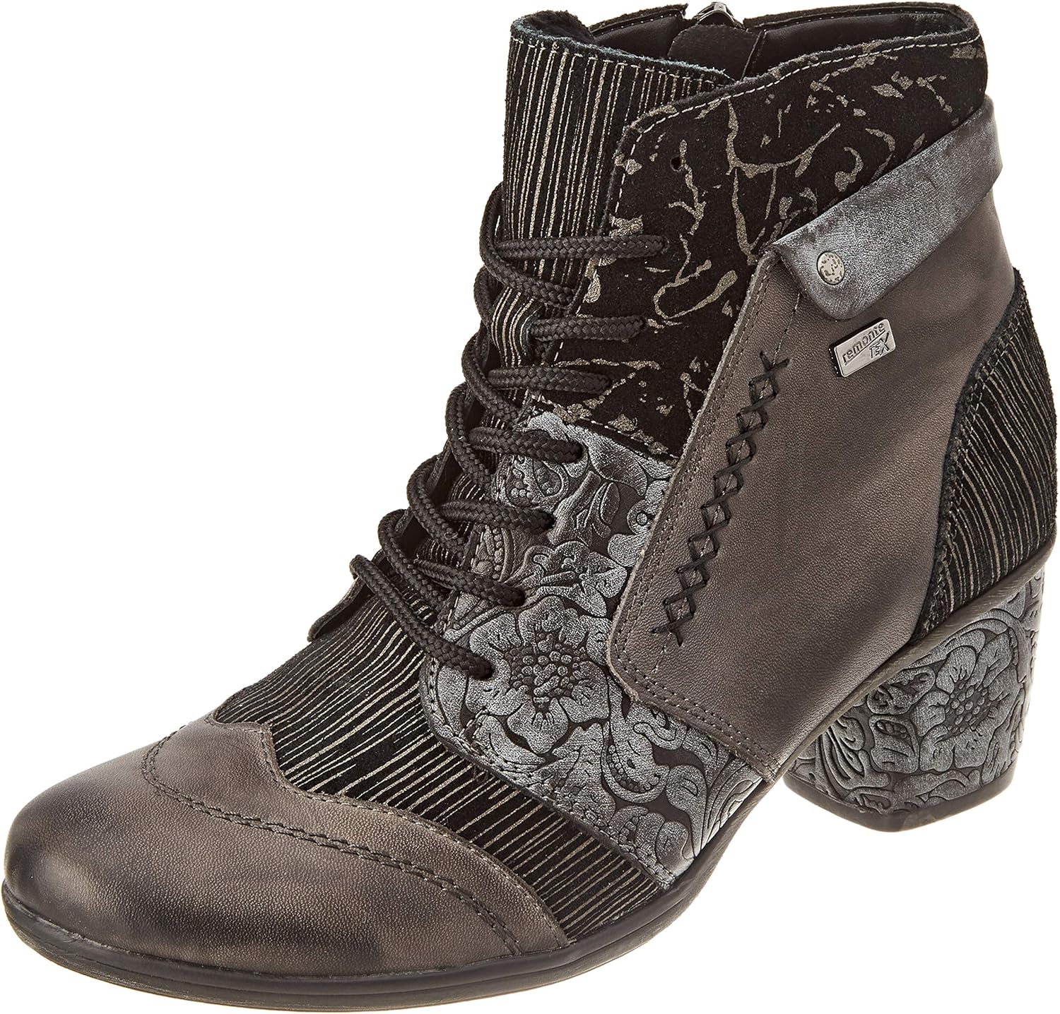 Remonte Women's Classic Ankle Boot, Vapor Black Bronze 45