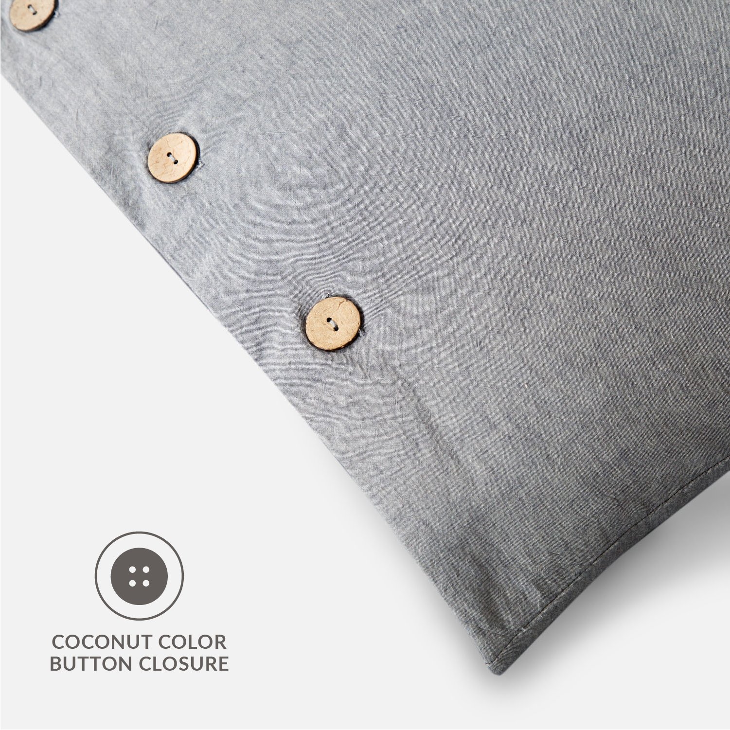 Bedsure Cotton Duvet Cover King size Grey Bedding 3 Pieces Duvets Covers Sets 2 Pillow Shams