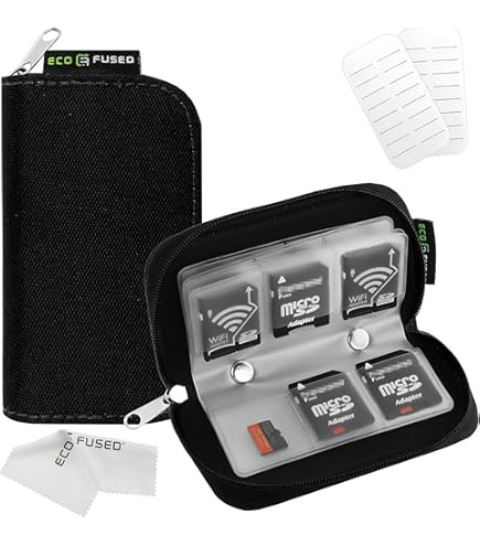 Étui Pour Cartes Mémoire PROfezzion - 4 SD + 8 MicroSD - Anti-Choc, Résistant à L'Eau - Gris