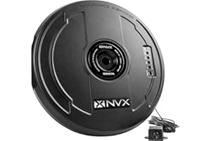 NVX QBSTA 900W Max (300W RMS) 11" Powered Spare Tire Subwoofer Box with Built-in Amp and Remote Bass Knob, Easy to Install in Cars