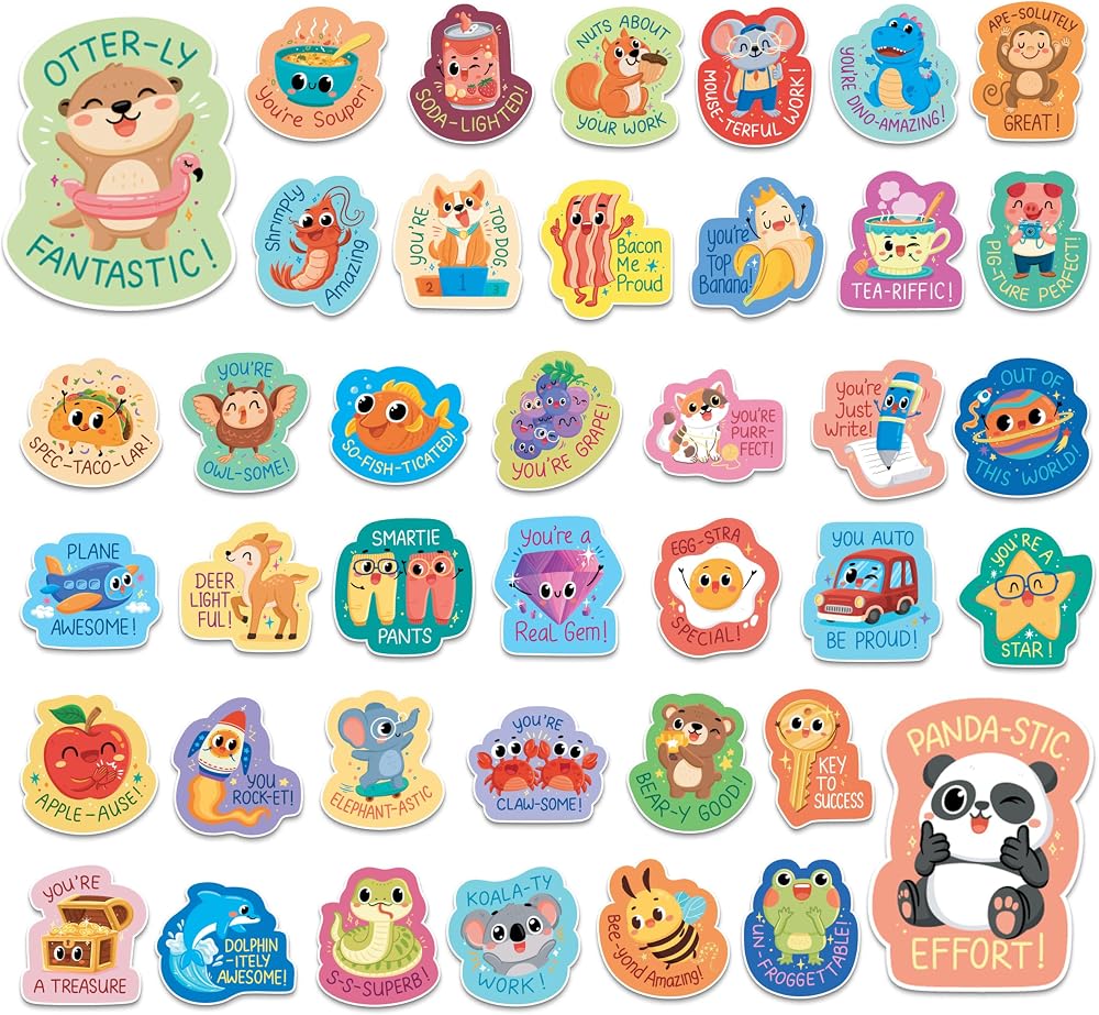 Sweetzer & Orange S&O 600 Large Otterly Fantastic Reward Stickers for Kids