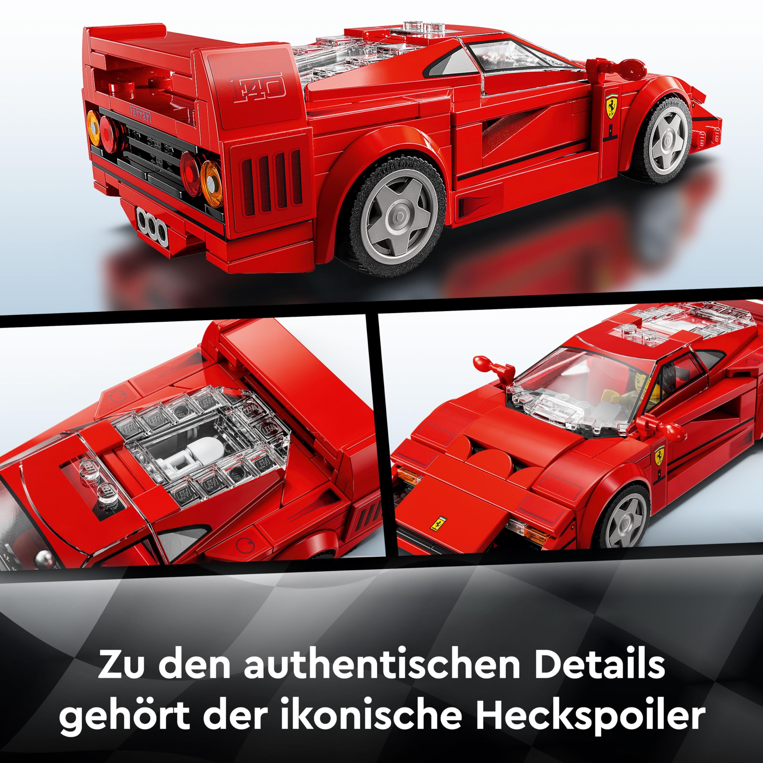 LEGO Speed Champions Ferrari F40 Supersportwagen, Spielset mit baubarem Spielzeugauto und Fahrer-Minifigur, Bauset zum Sammeln für Kinder, Geschenk für Jungen und Mädchen 76934 3
