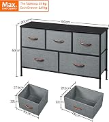 Yaheetech Vertical Chest of Drawers 4-Drawer Fabric Organizer Dark Grey view 3