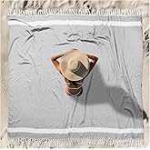 Oversized Turkish Beach Towel Blanket XXL Cotton Sandproof Towels Boho Woven Extra Large Big Sand Free Giant Throw Blankets Huge Quilt XL Picnic Camping Necessities Cloud For Adult Gifts Grey